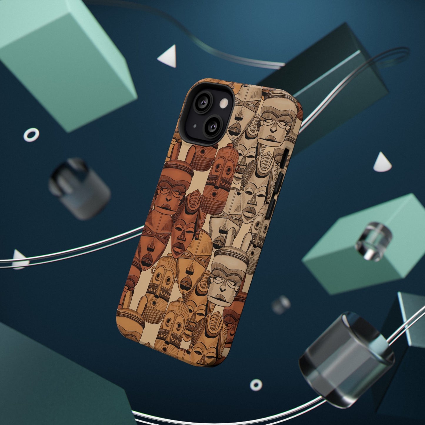 African Masks Print Impact-Resistant Phone Case - Pounded Yam Productions