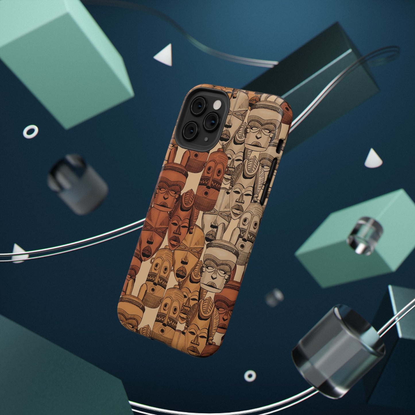 African Masks Print Impact-Resistant Phone Case - Pounded Yam Productions