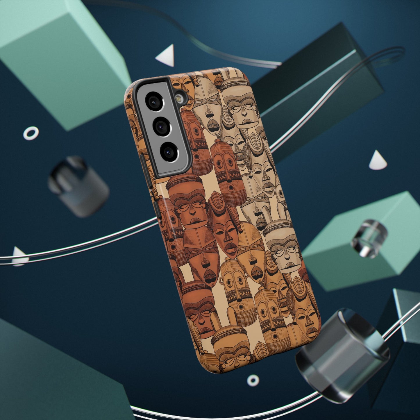 African Masks Print Impact-Resistant Phone Case - Pounded Yam Productions