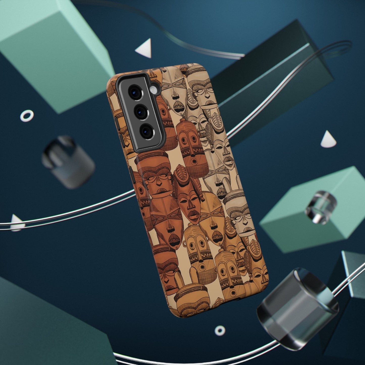 African Masks Print Impact-Resistant Phone Case - Pounded Yam Productions