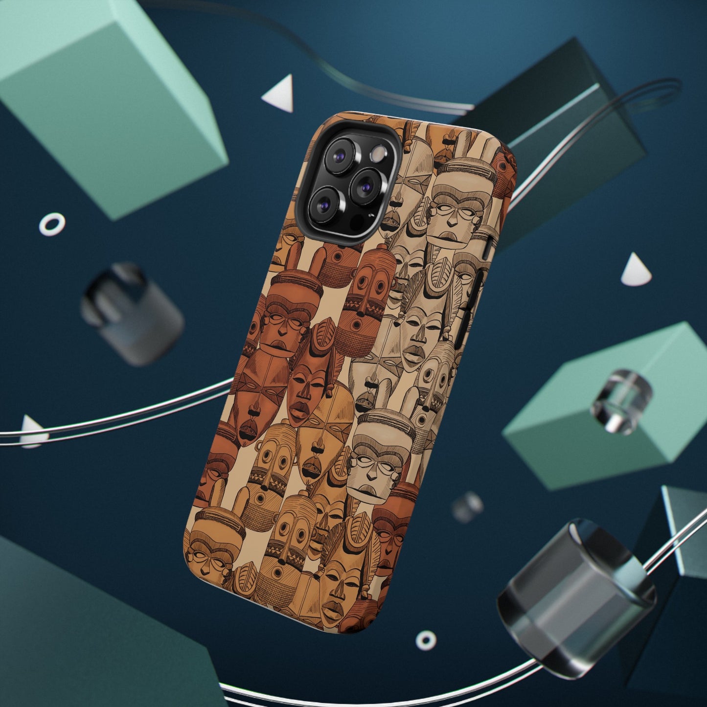 African Masks Print Impact-Resistant Phone Case - Pounded Yam Productions