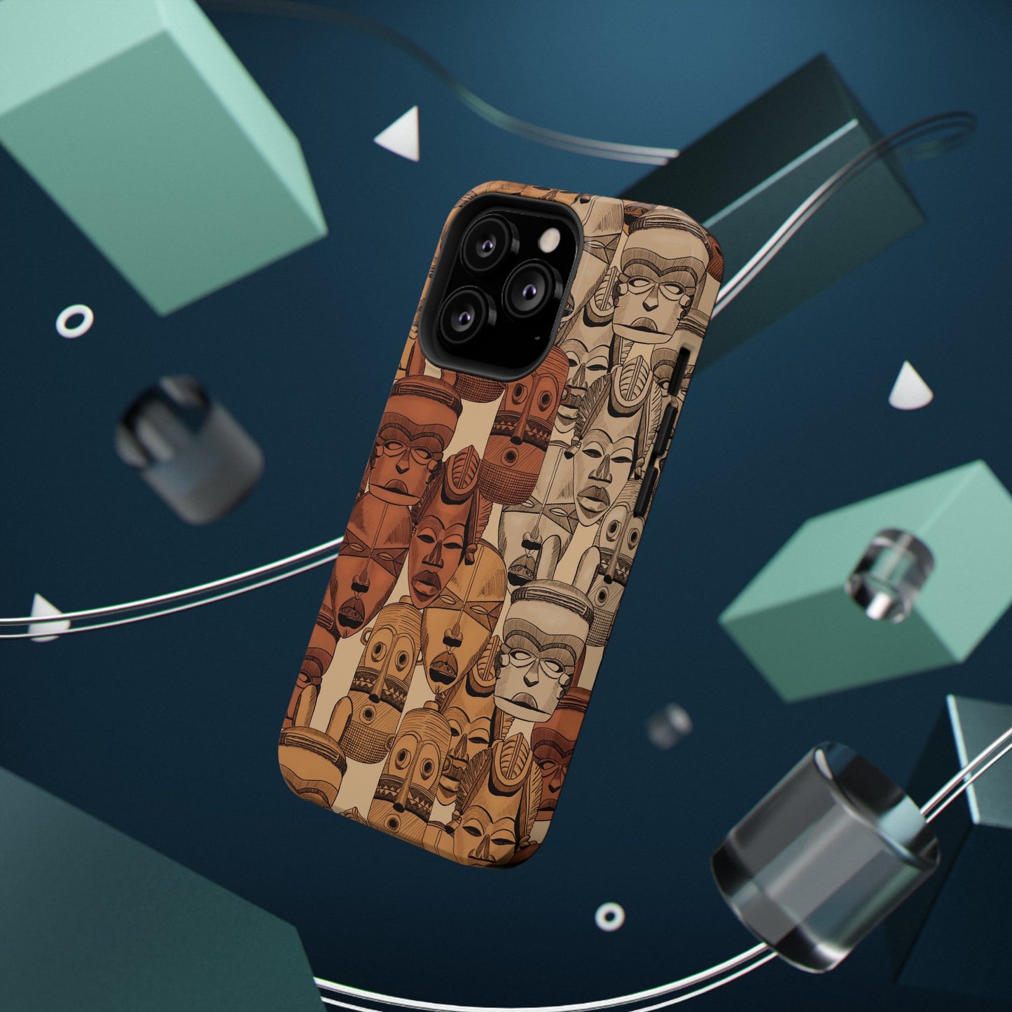 African Masks Print Impact-Resistant Phone Case - Pounded Yam Productions