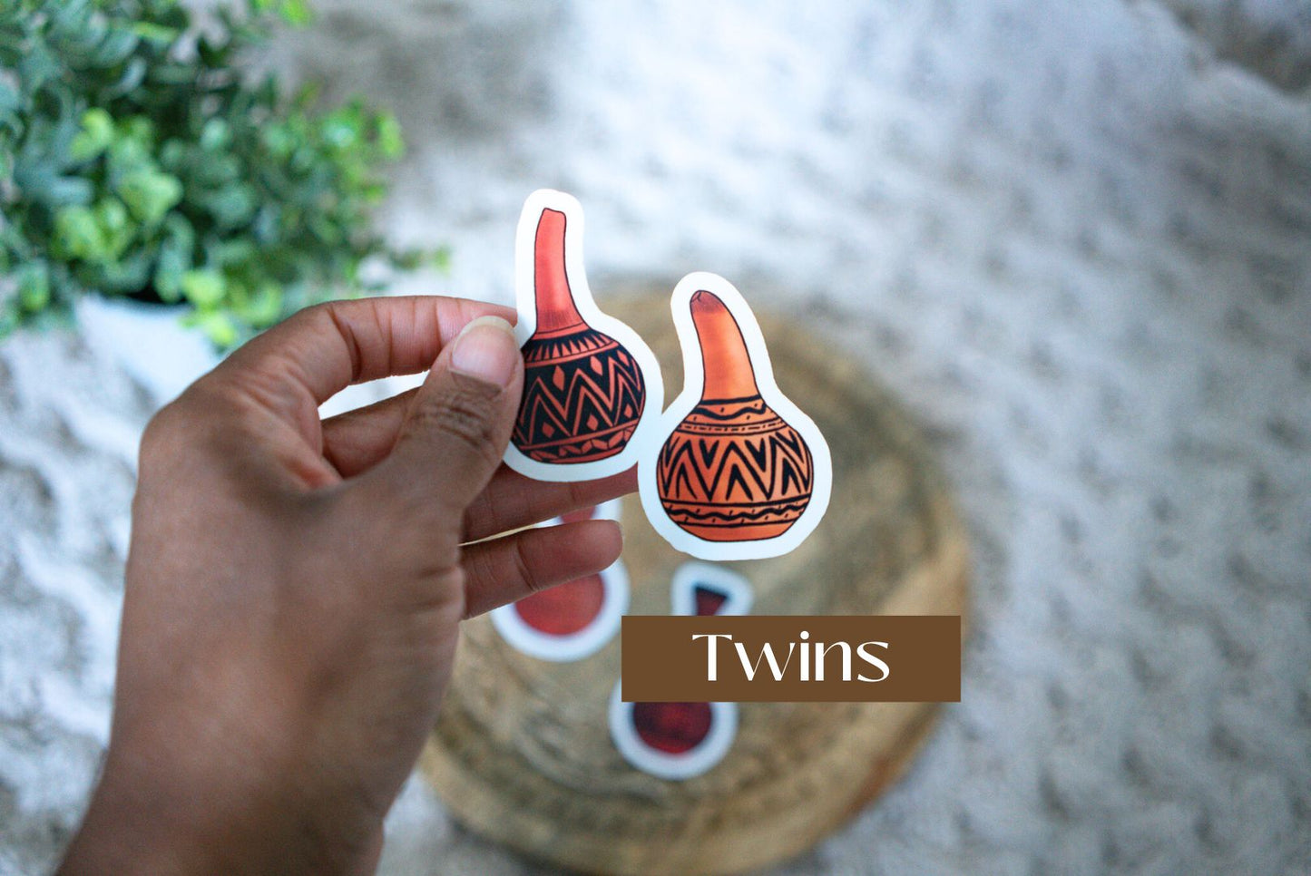 African Calabash Die Cut Stickers - Pounded Yam Productions