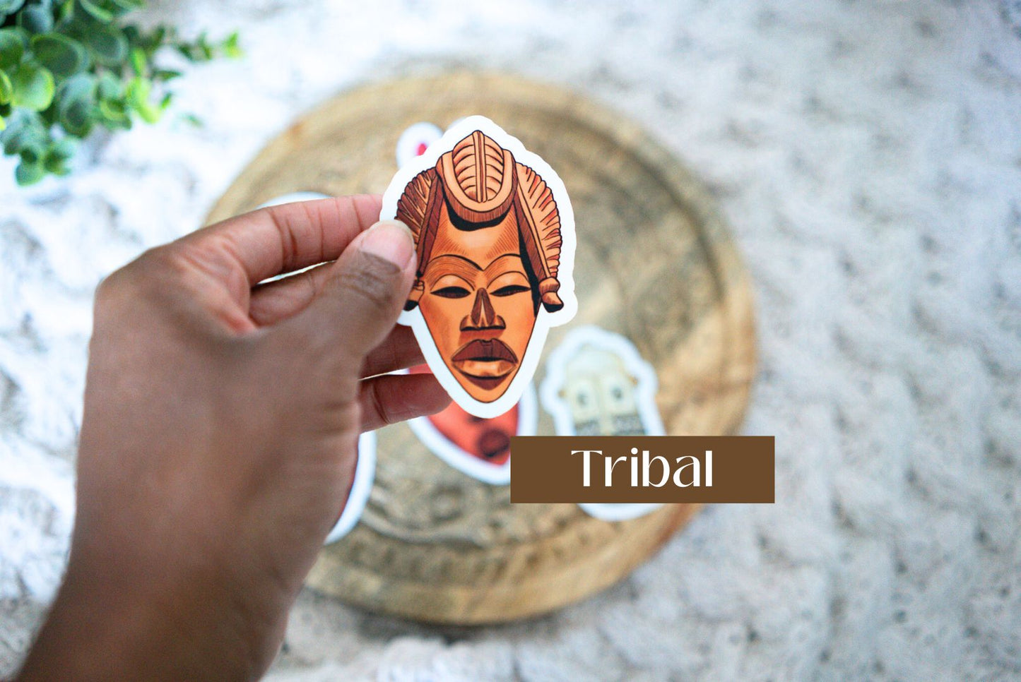 African Masks Die Cut Stickers - Pounded Yam Productions