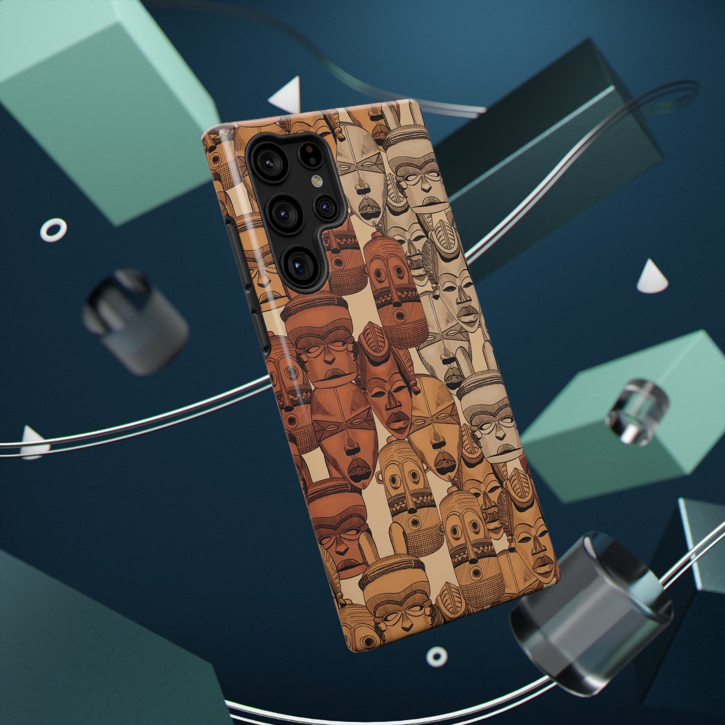 African Masks Print Impact-Resistant Phone Case - Pounded Yam Productions