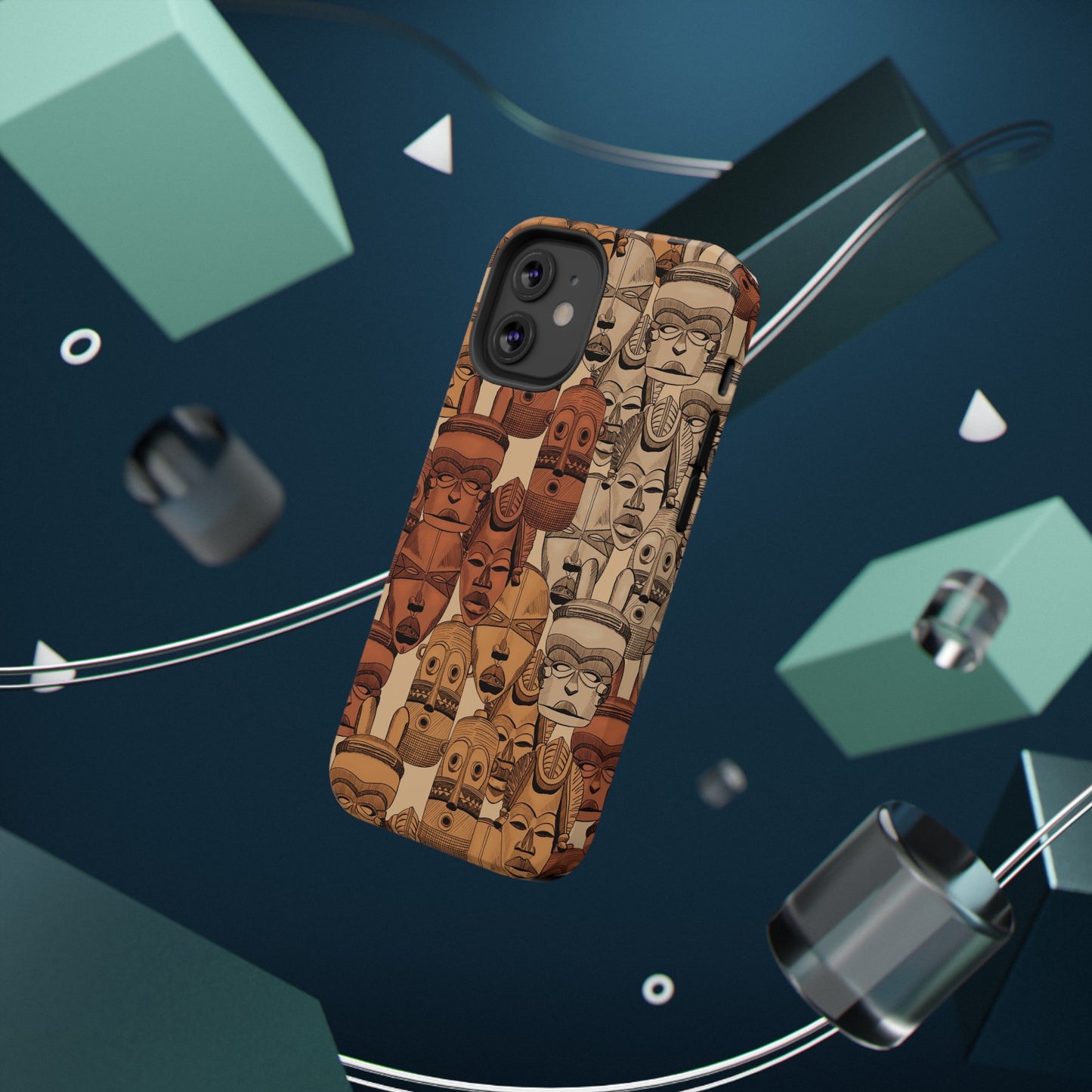 African Masks Print Impact-Resistant Phone Case - Pounded Yam Productions