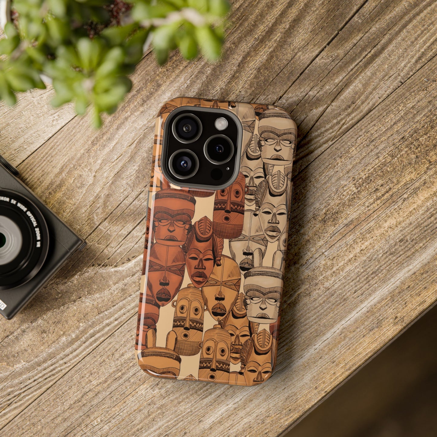 African Masks Print Impact-Resistant Phone Case - Pounded Yam Productions