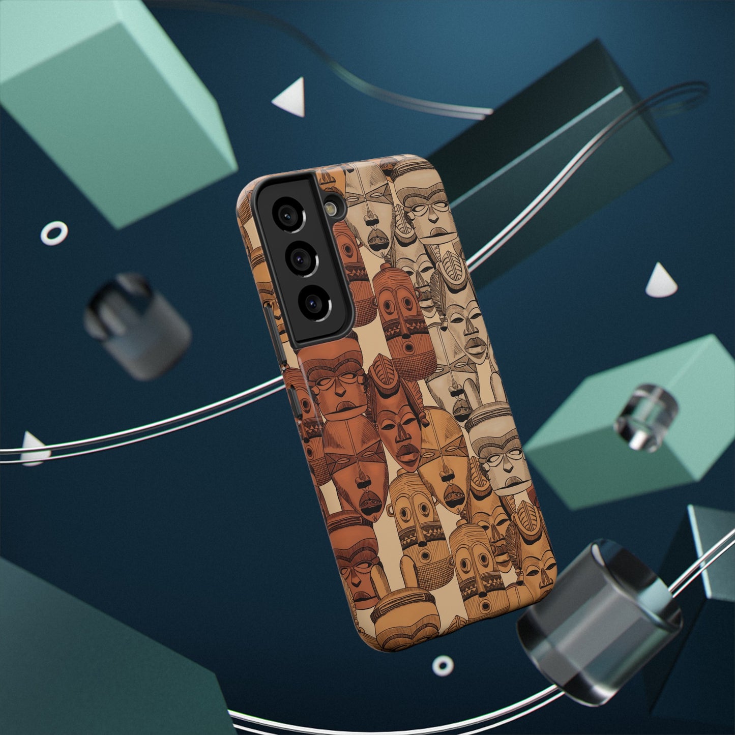 African Masks Print Impact-Resistant Phone Case - Pounded Yam Productions