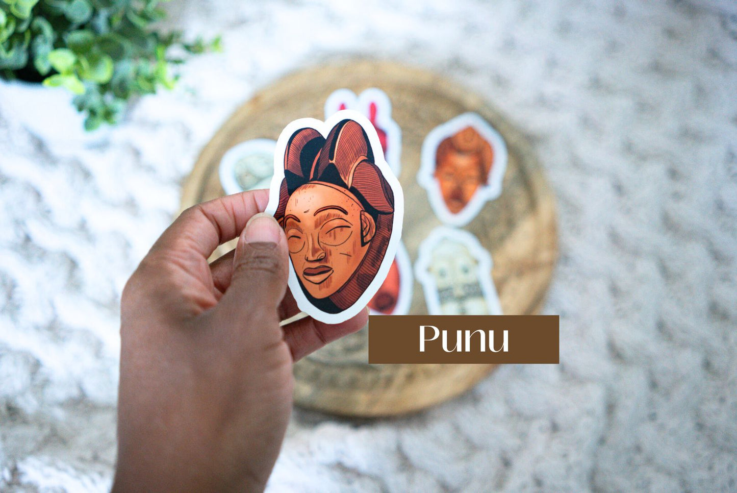 African Masks Die Cut Stickers - Pounded Yam Productions