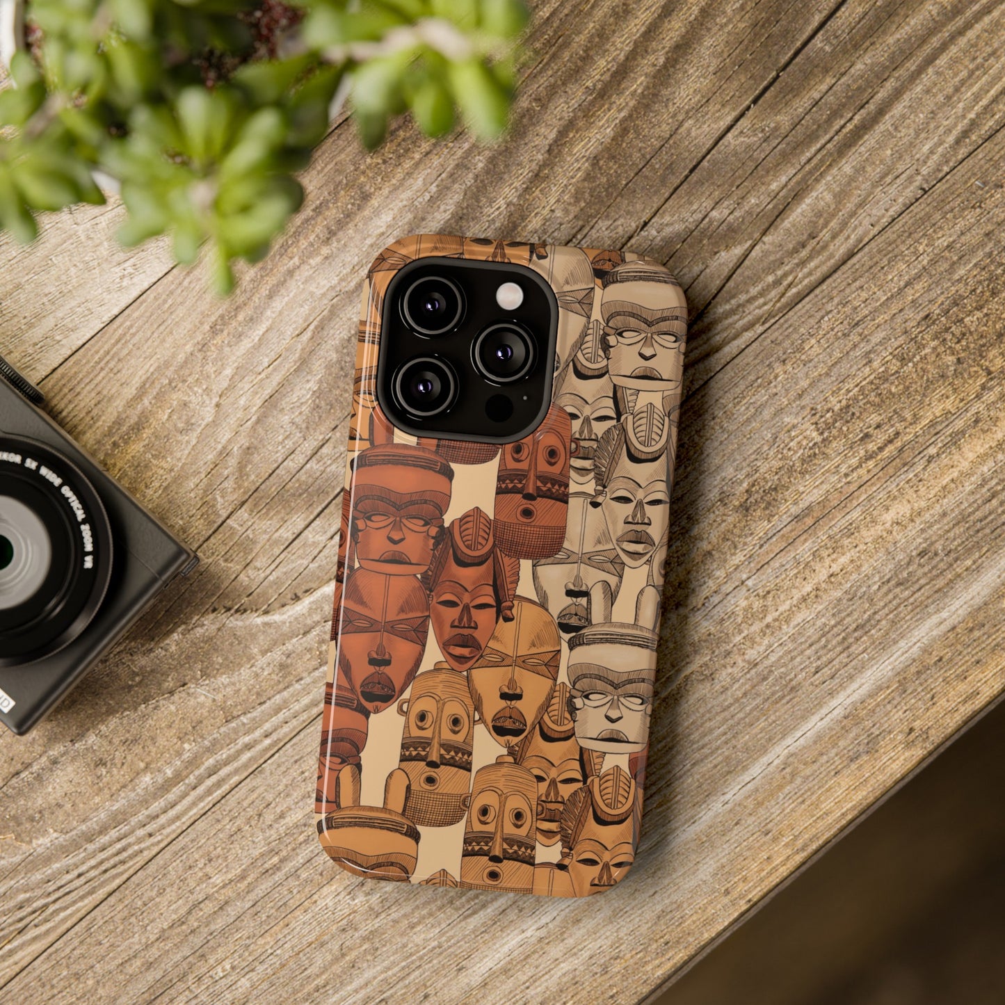African Masks Print Impact-Resistant Phone Case - Pounded Yam Productions