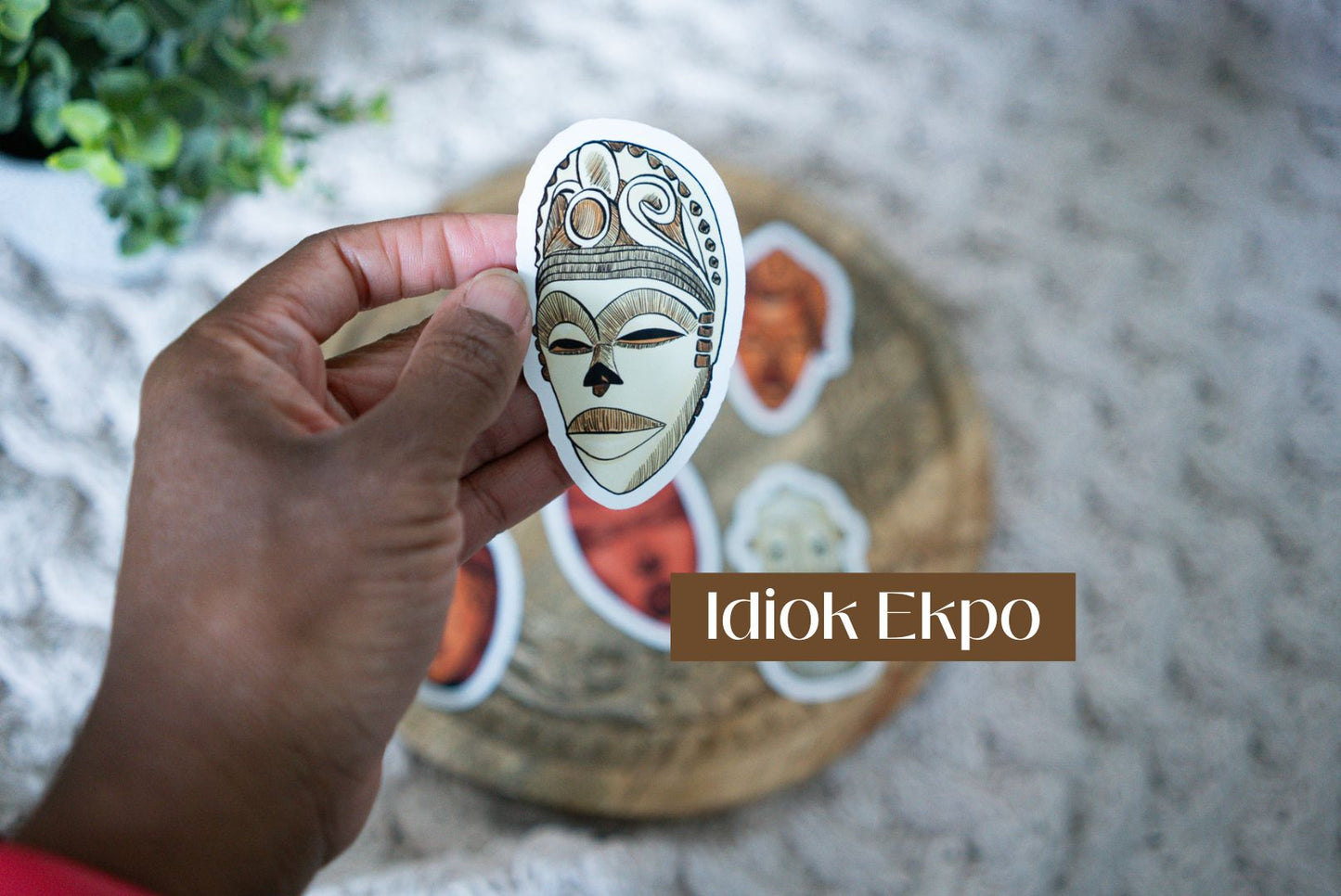 African Masks Die Cut Stickers - Pounded Yam Productions