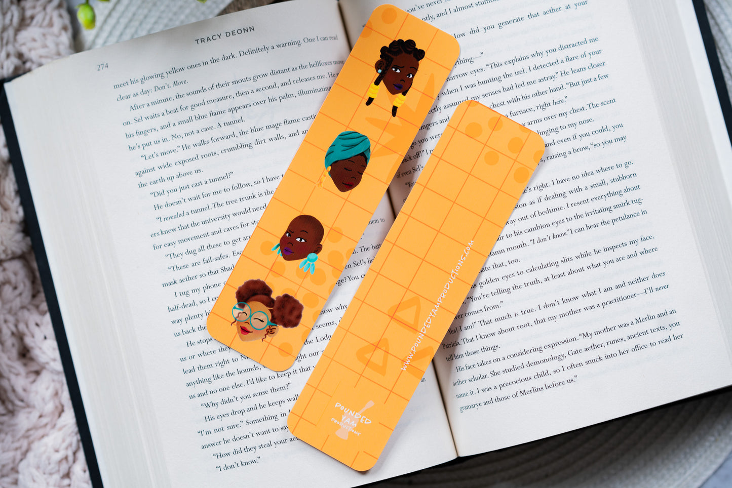 Black Hair Black Girl Bookmarks - Yellow - Pounded Yam Productions