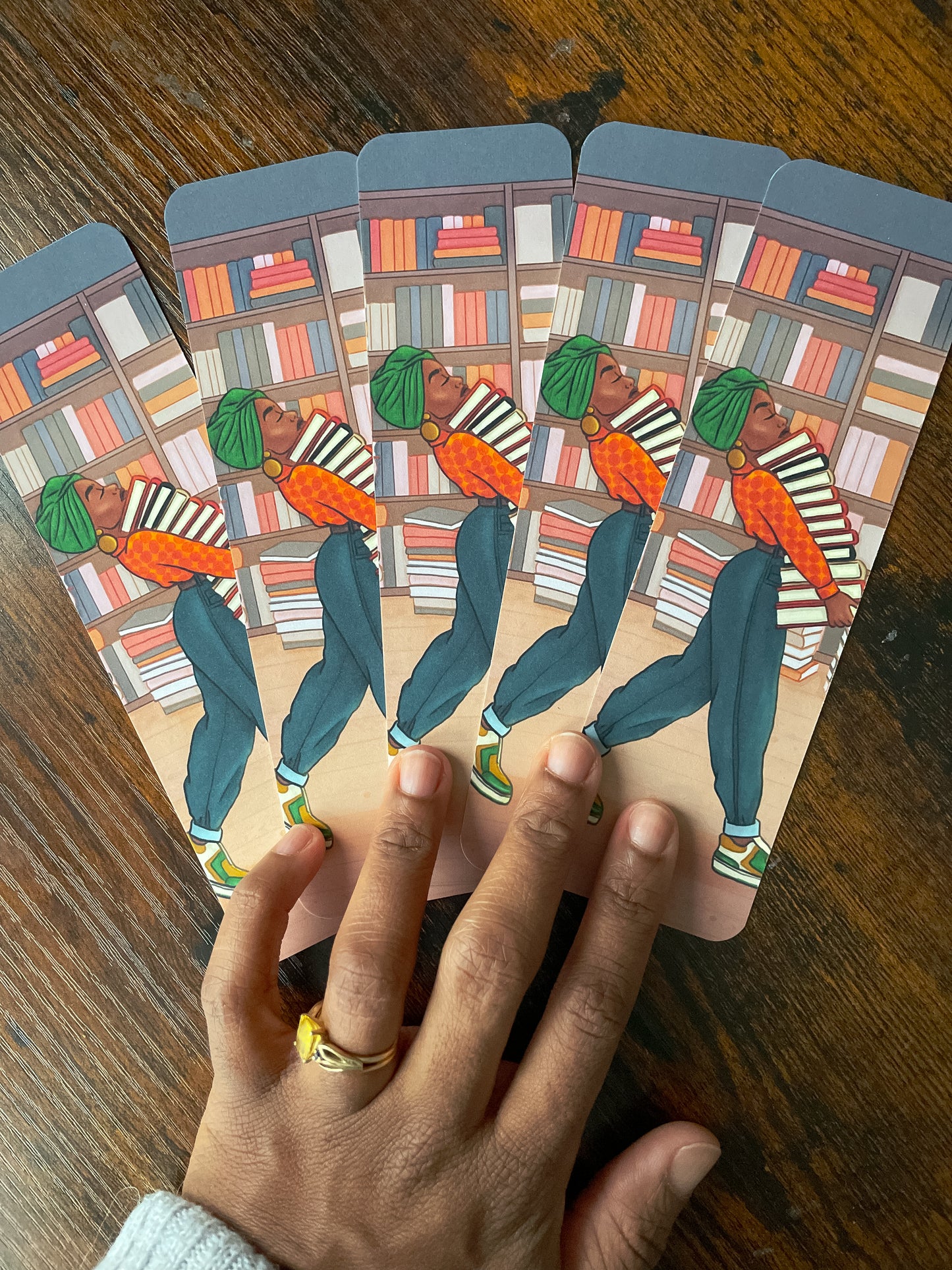 Black Girl Book Stack Bookmark - Pounded Yam Productions