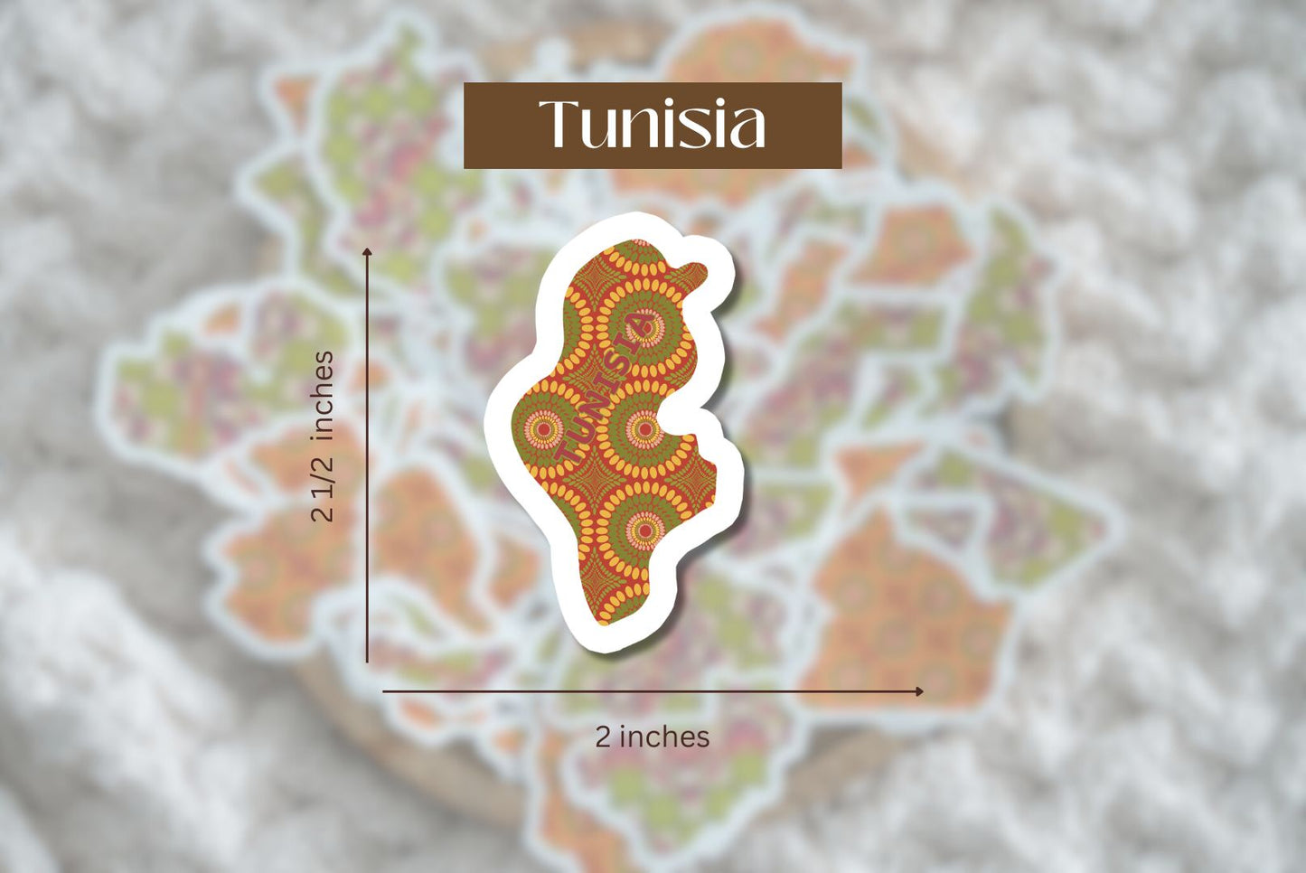 Tunisia Sticker (North African Stickers) - Pounded Yam Productions