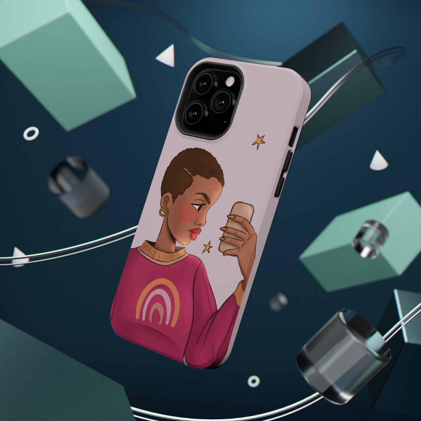 Black Girl Selfie Impact-Resistant Phone Cases - Pounded Yam Productions