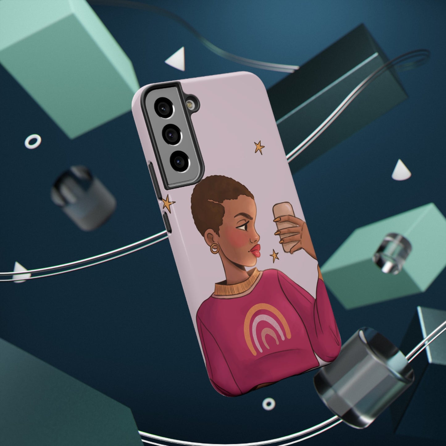 Black Girl Selfie Impact-Resistant Phone Cases - Pounded Yam Productions