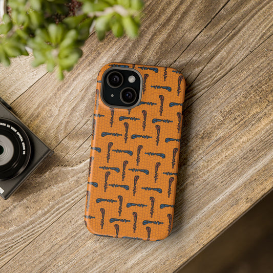 African Ankara Print Impact-Resistant Phone Case - Walking Sticks - Pounded Yam Productions