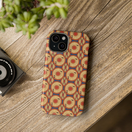 African Ankara Print Impact-Resistant Phone Case - Circles - Pounded Yam Productions