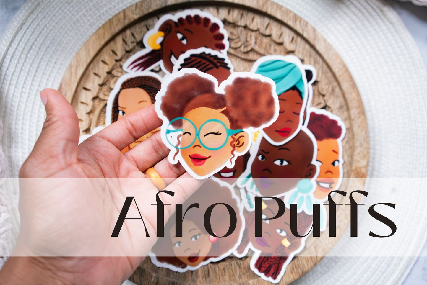 Black Girl Black Hair Die Cut Stickers - Pounded Yam Productions