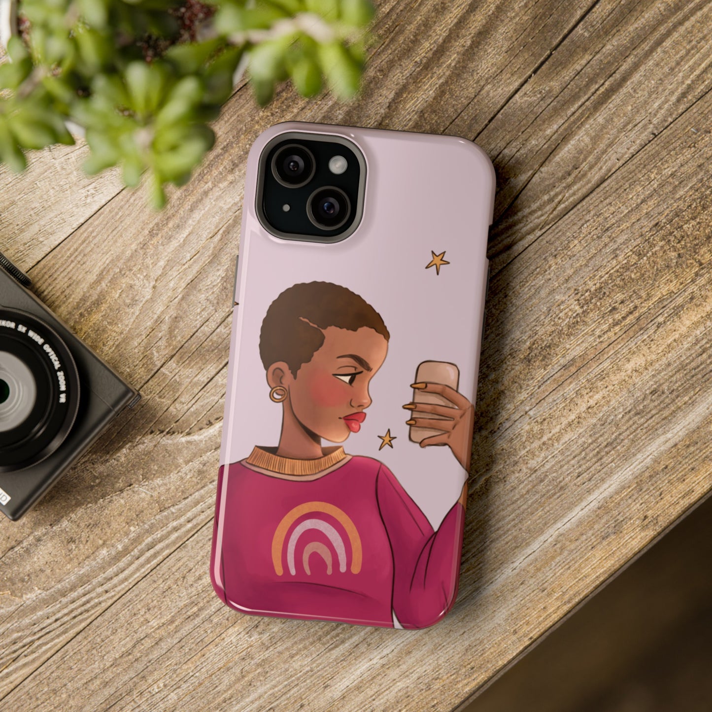 Black Girl Selfie Impact-Resistant Phone Cases - Pounded Yam Productions