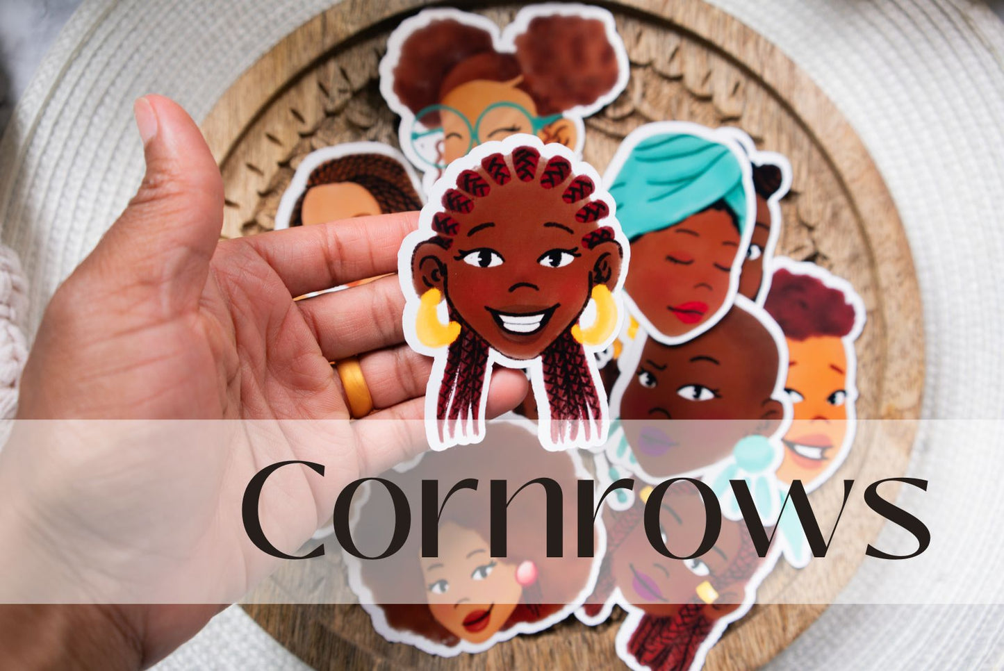 Black Girl Black Hair Die Cut Stickers - Pounded Yam Productions
