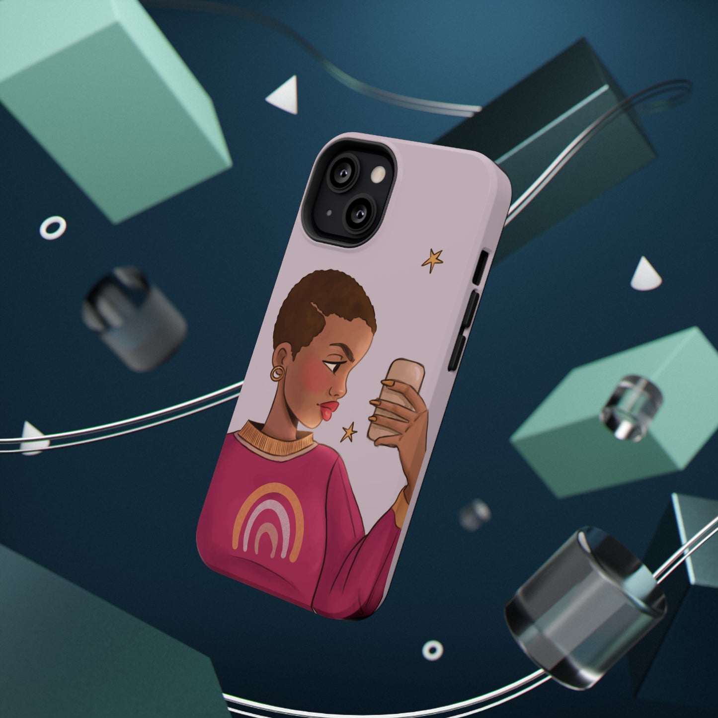 Black Girl Selfie Impact-Resistant Phone Cases - Pounded Yam Productions