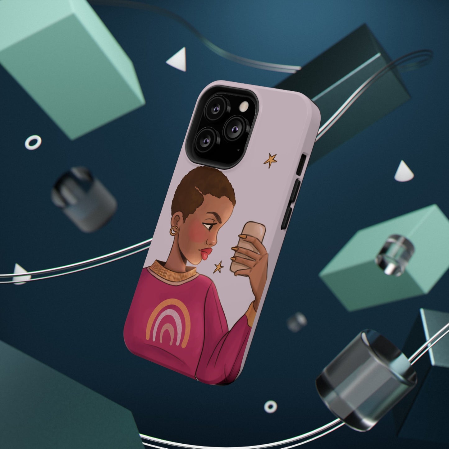 Black Girl Selfie Impact-Resistant Phone Cases - Pounded Yam Productions