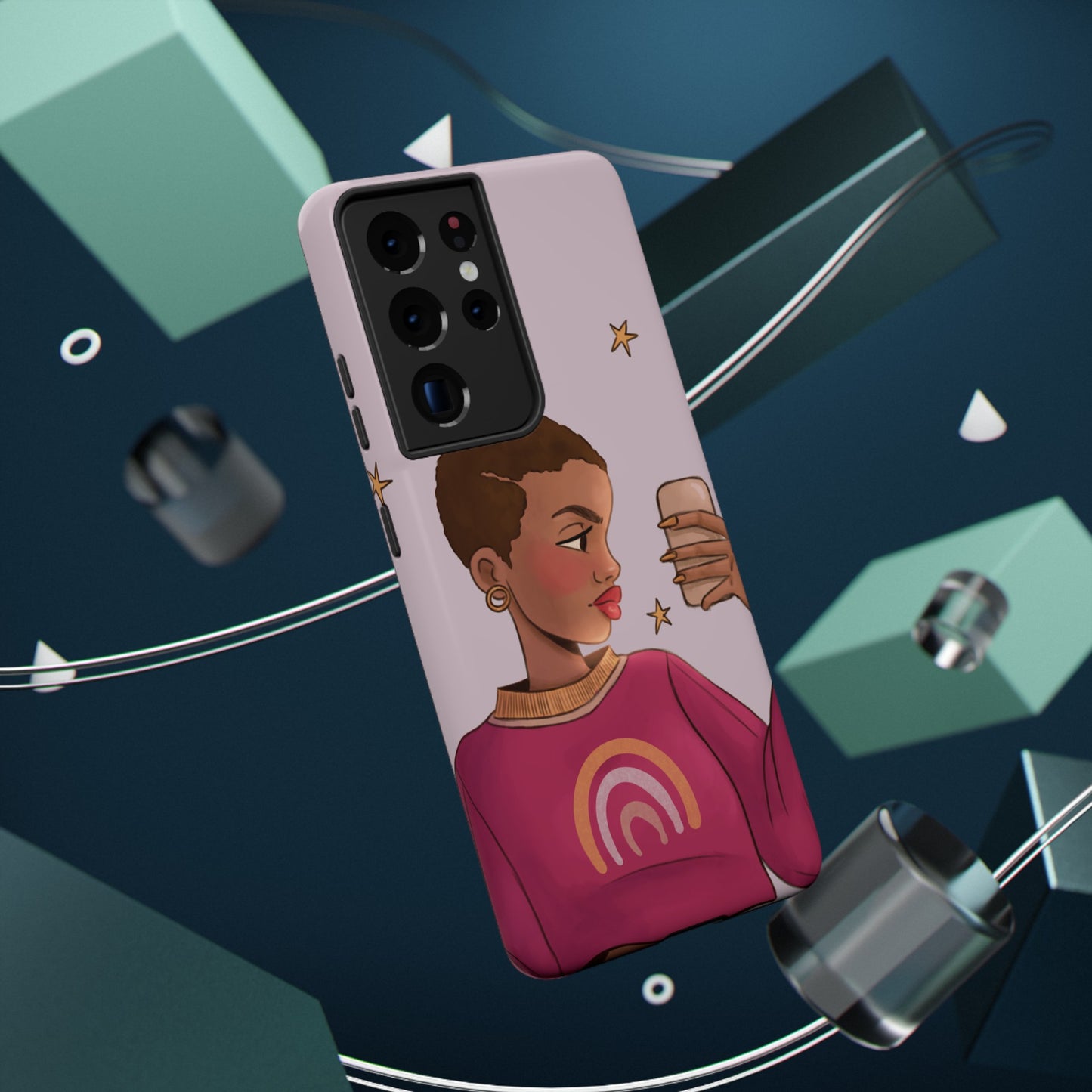 Black Girl Selfie Impact-Resistant Phone Cases - Pounded Yam Productions