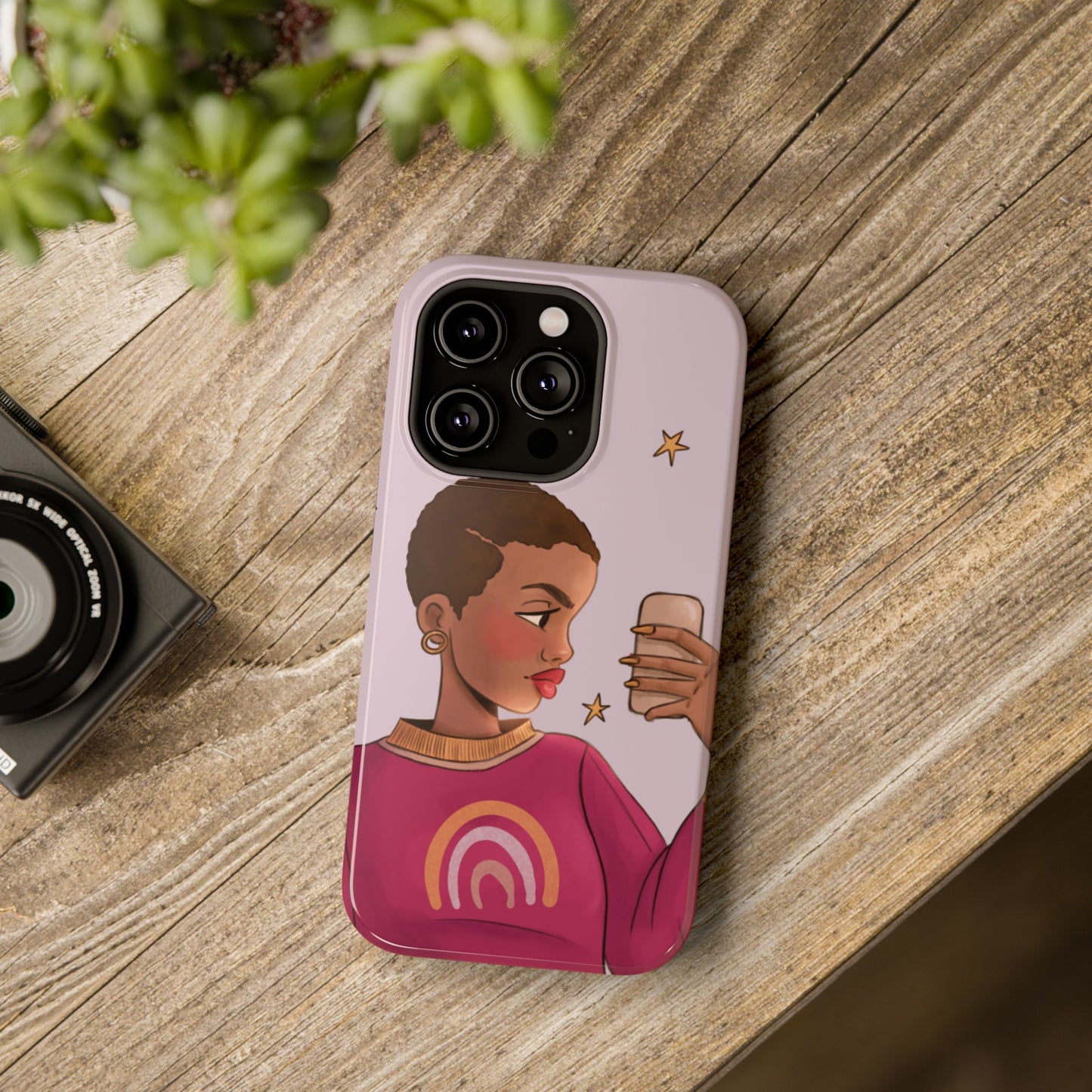 Black Girl Selfie Impact-Resistant Phone Cases - Pounded Yam Productions