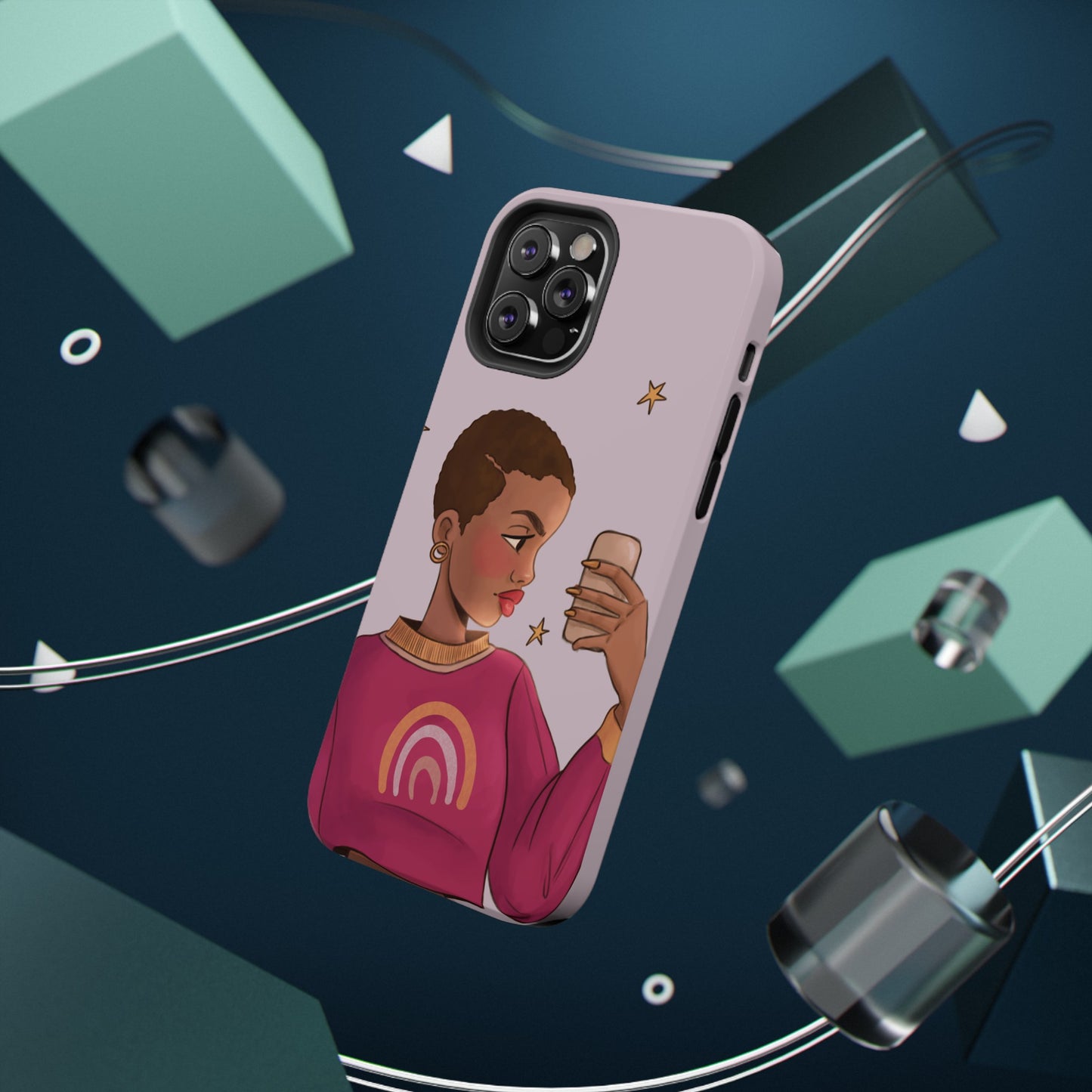 Black Girl Selfie Impact-Resistant Phone Cases - Pounded Yam Productions