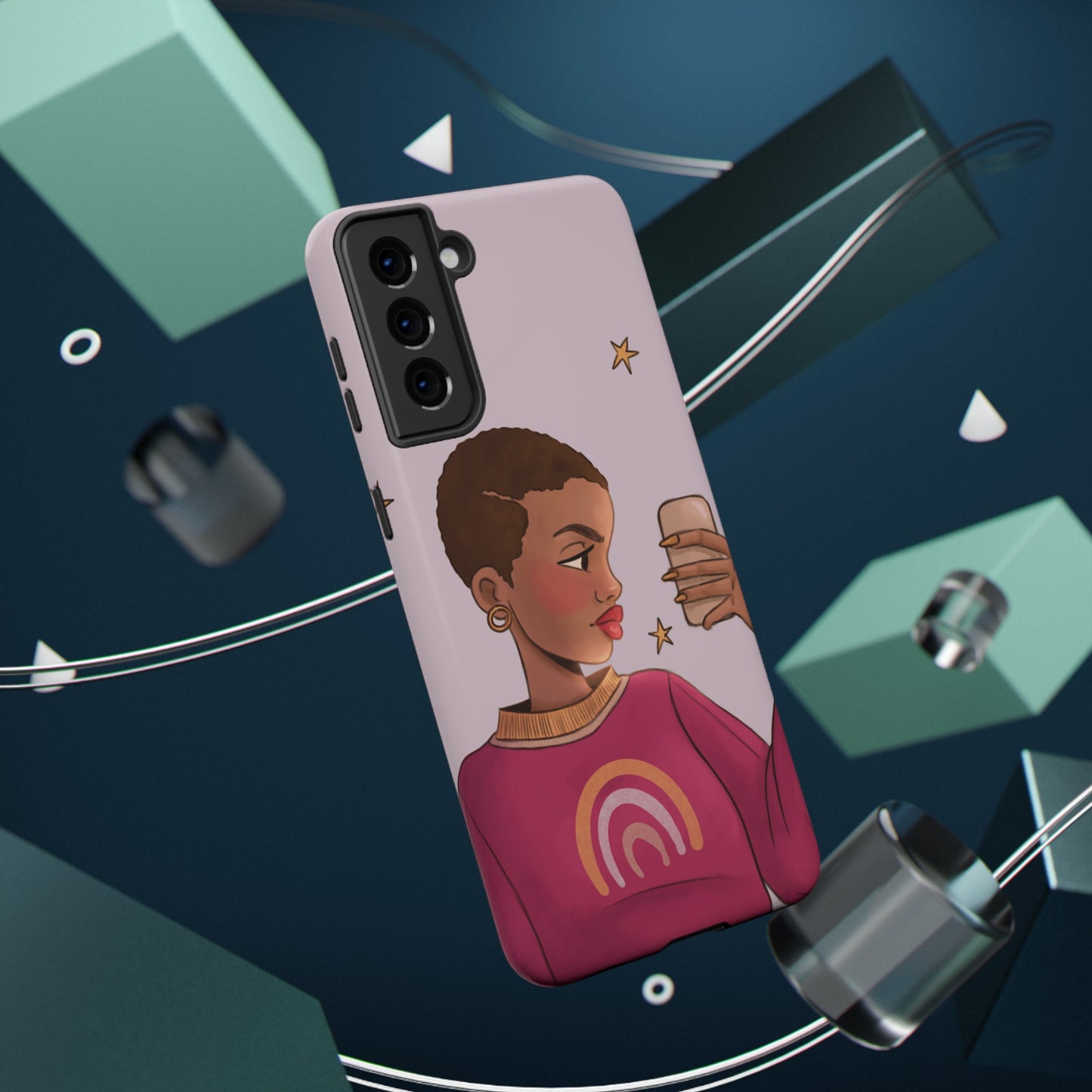 Black Girl Selfie Impact-Resistant Phone Cases - Pounded Yam Productions