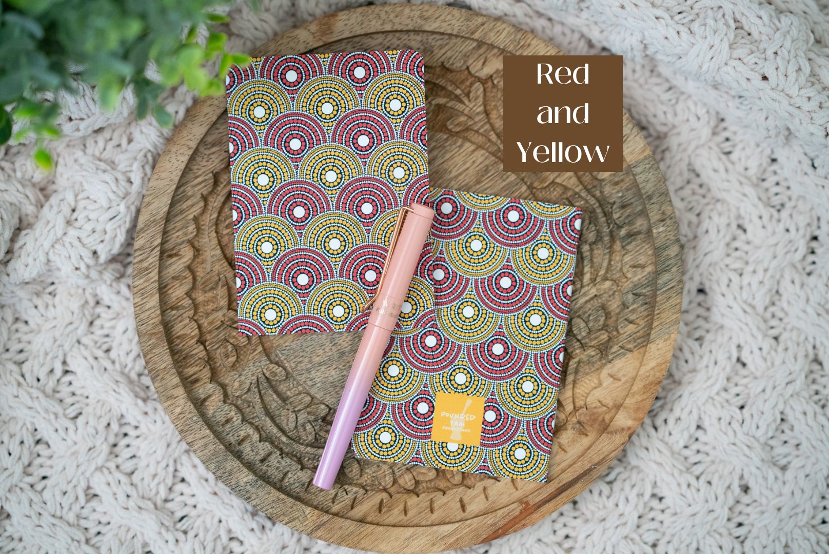 African Print Ankara-Inspired Pocket Notebooks - Red and Yellow - Pounded Yam Productions