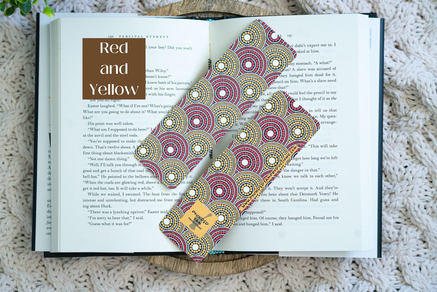 Ankara African Print Bookmarks - Red and Yellow - Pounded Yam Productions