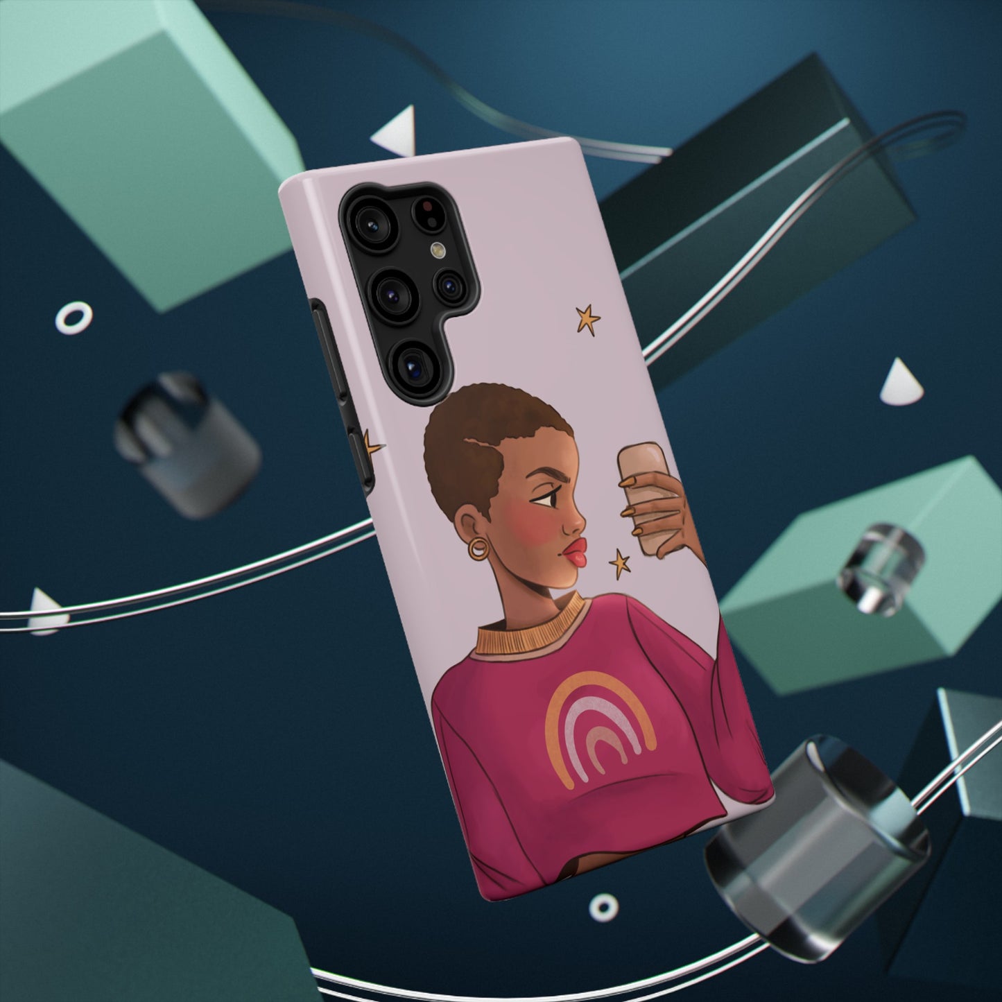 Black Girl Selfie Impact-Resistant Phone Cases - Pounded Yam Productions