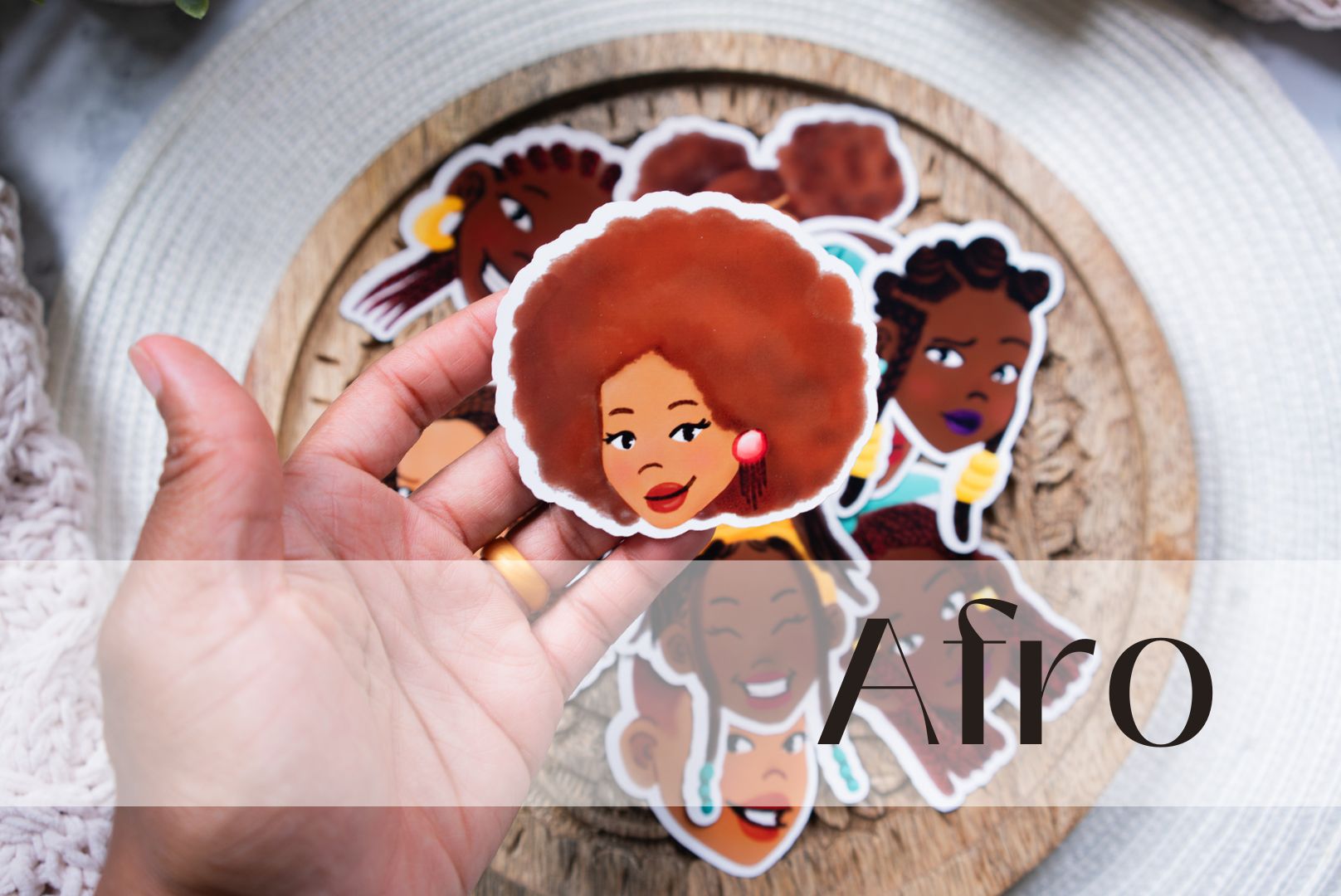 Black Girl Black Hair Die Cut Stickers - Pounded Yam Productions