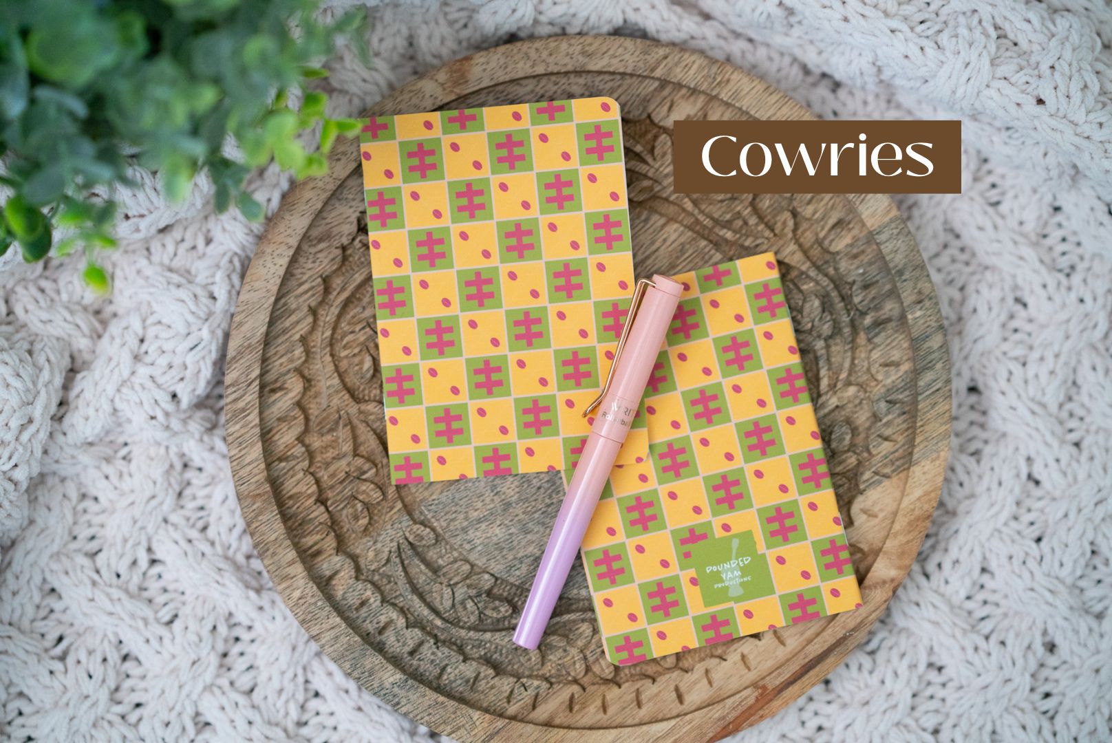 African Print Ankara-Inspired Pocket Notebooks - Cowries - Pounded Yam Productions