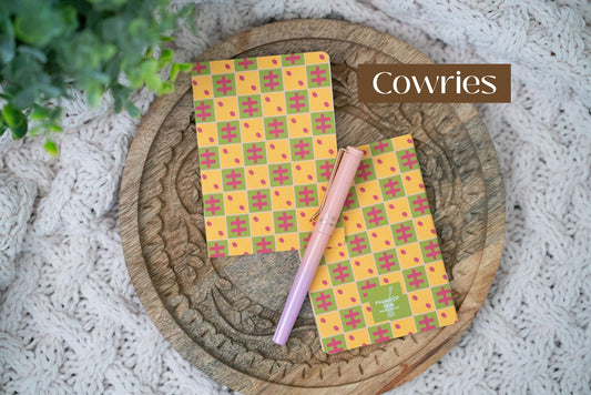 African Print Ankara-Inspired Pocket Notebooks - Cowries - Pounded Yam Productions