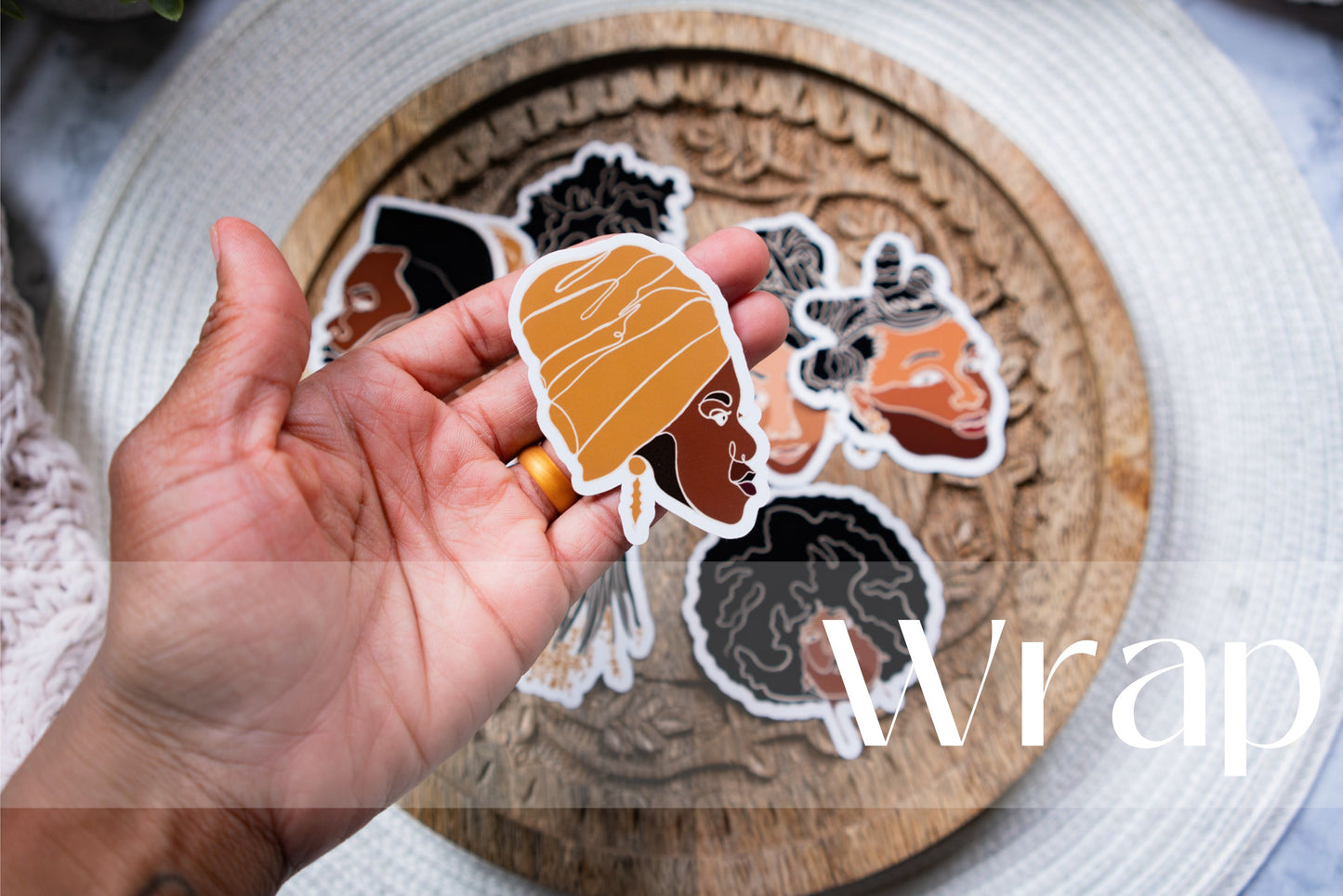 Black Woman Faces Line Art Die Cut Stickers - Pounded Yam Productions