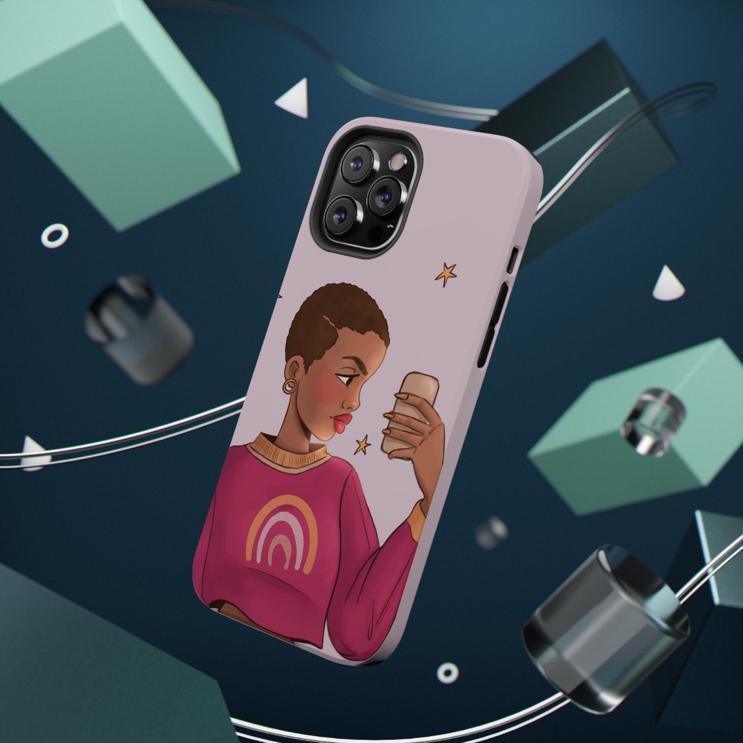Black Girl Selfie Impact-Resistant Phone Cases - Pounded Yam Productions