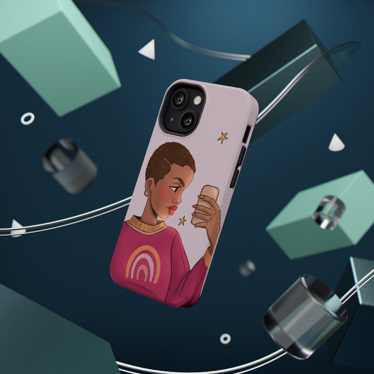 Black Girl Selfie Impact-Resistant Phone Cases - Pounded Yam Productions