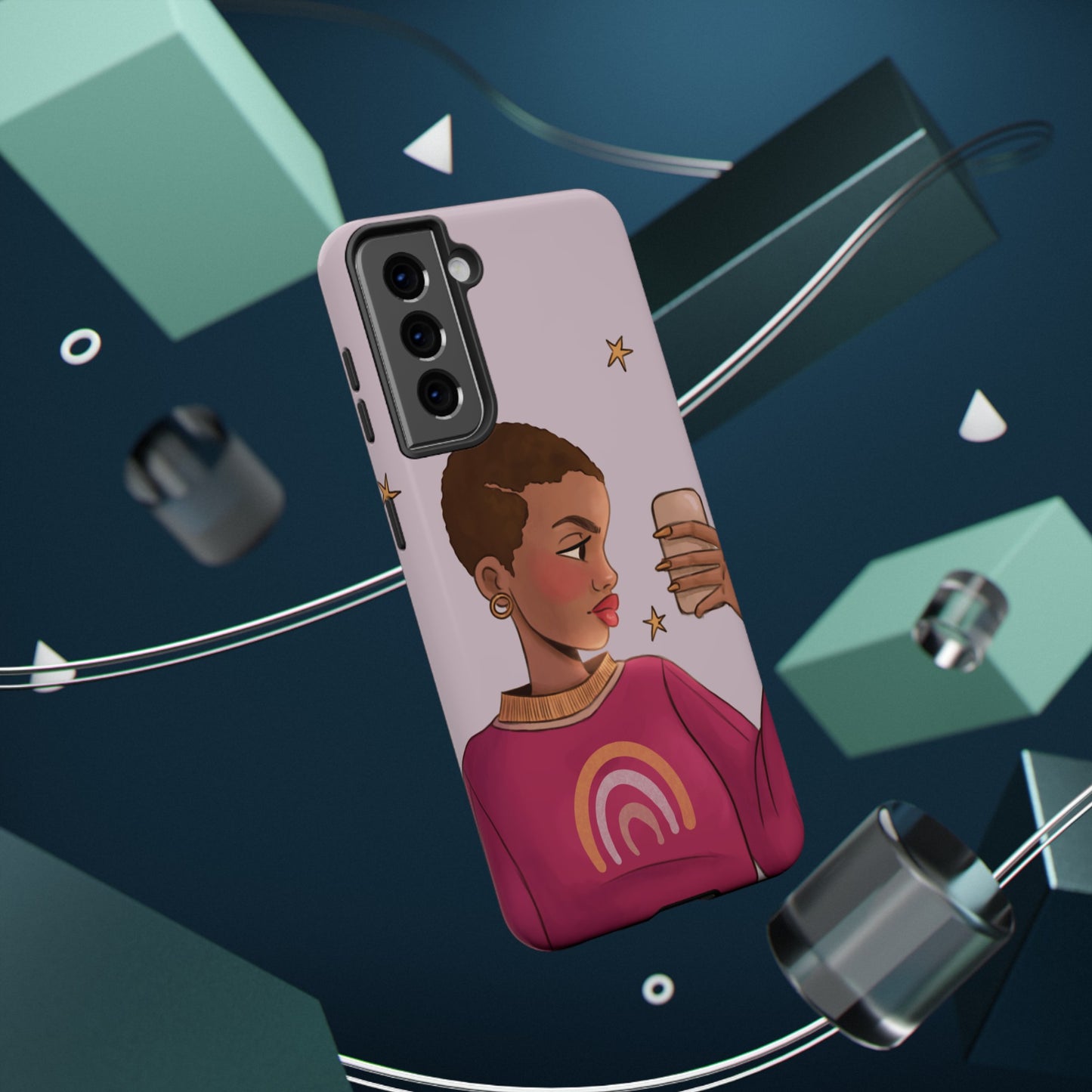 Black Girl Selfie Impact-Resistant Phone Cases - Pounded Yam Productions