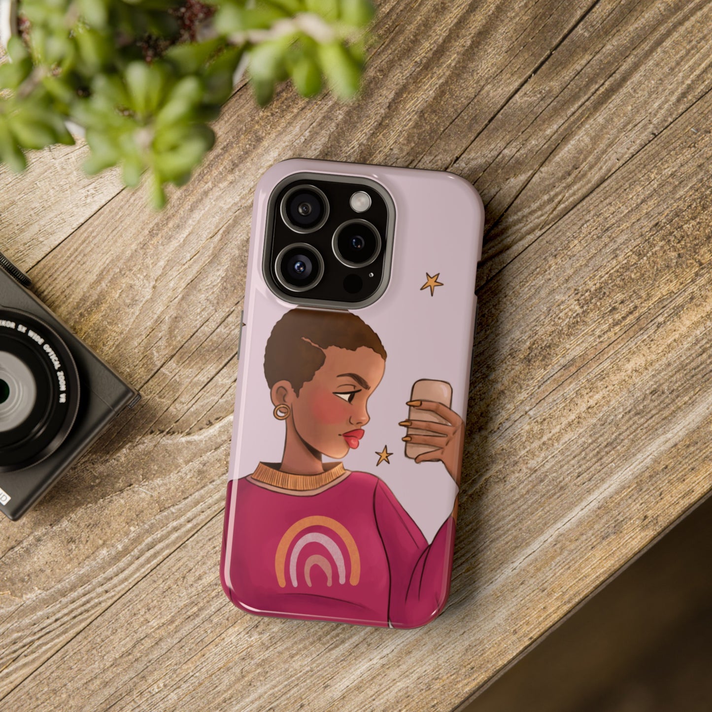 Black Girl Selfie Impact-Resistant Phone Cases - Pounded Yam Productions