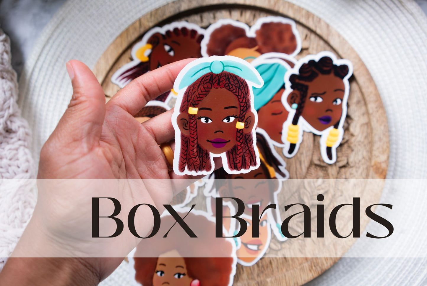 Black Girl Black Hair Die Cut Stickers - Pounded Yam Productions