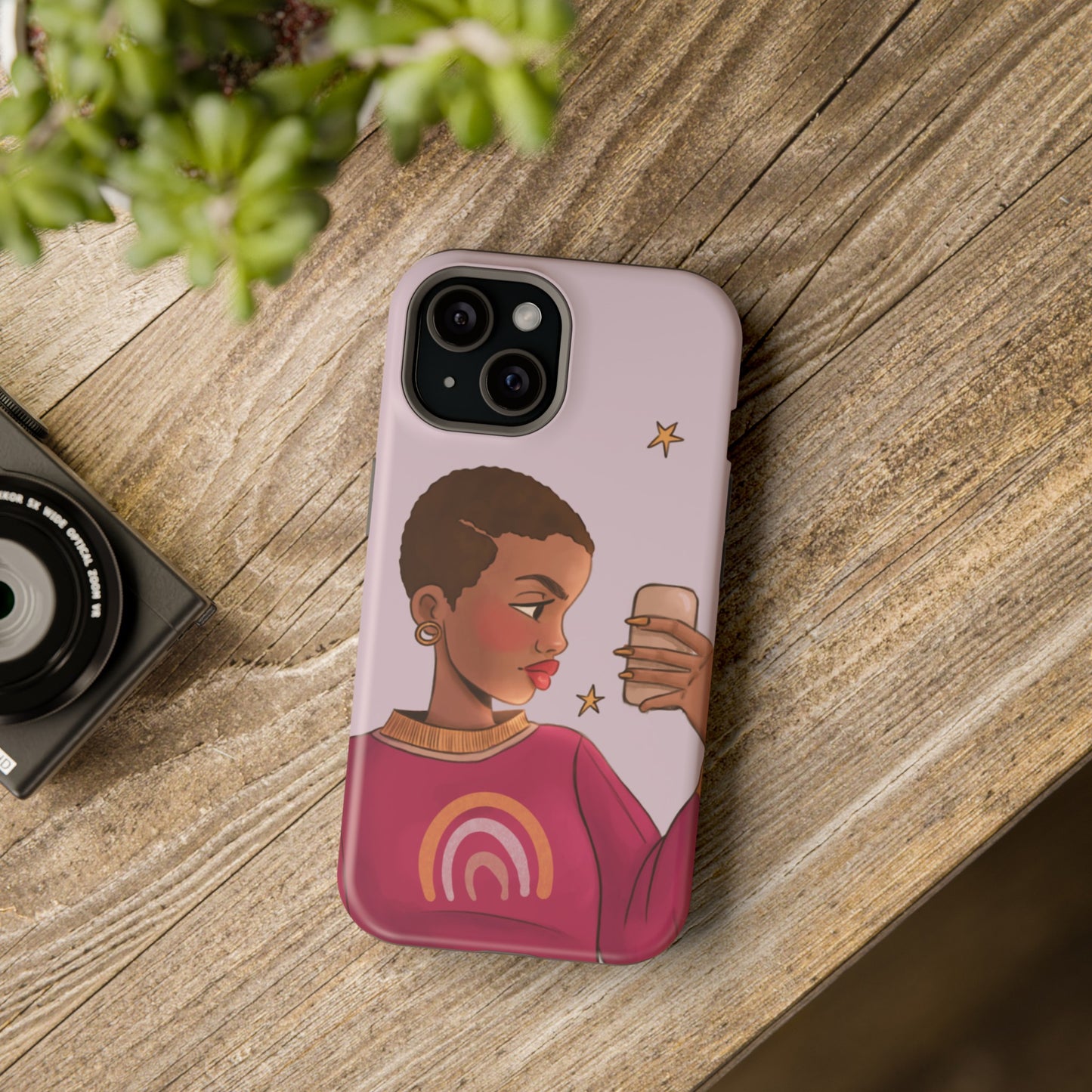 Black Girl Selfie Impact-Resistant Phone Cases - Pounded Yam Productions