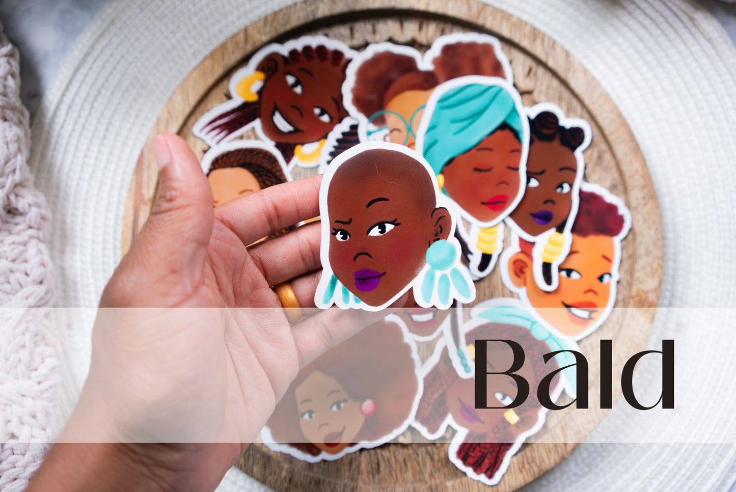 Black Girl Black Hair Die Cut Stickers - Pounded Yam Productions