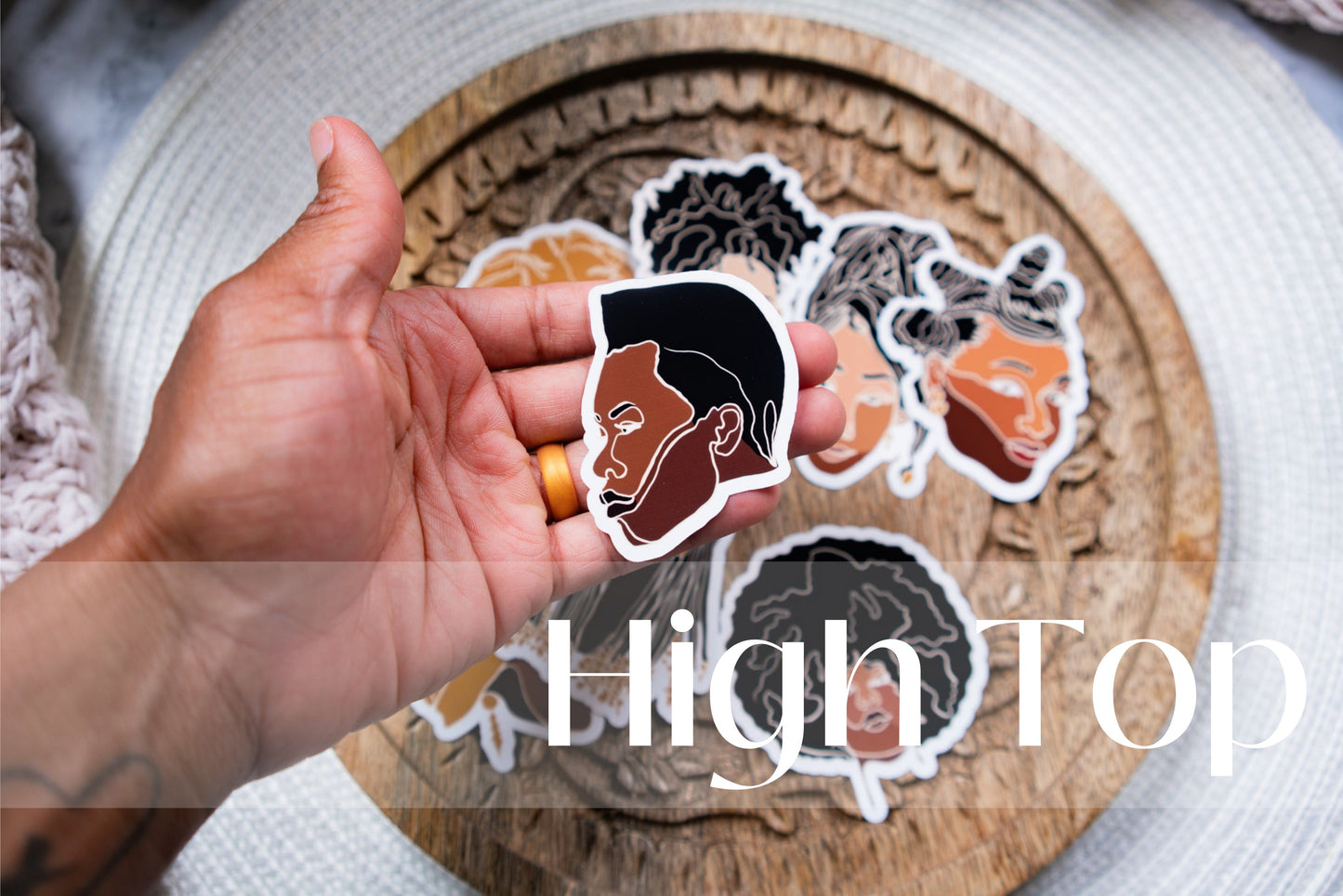 Black Woman Faces Line Art Die Cut Stickers - Pounded Yam Productions