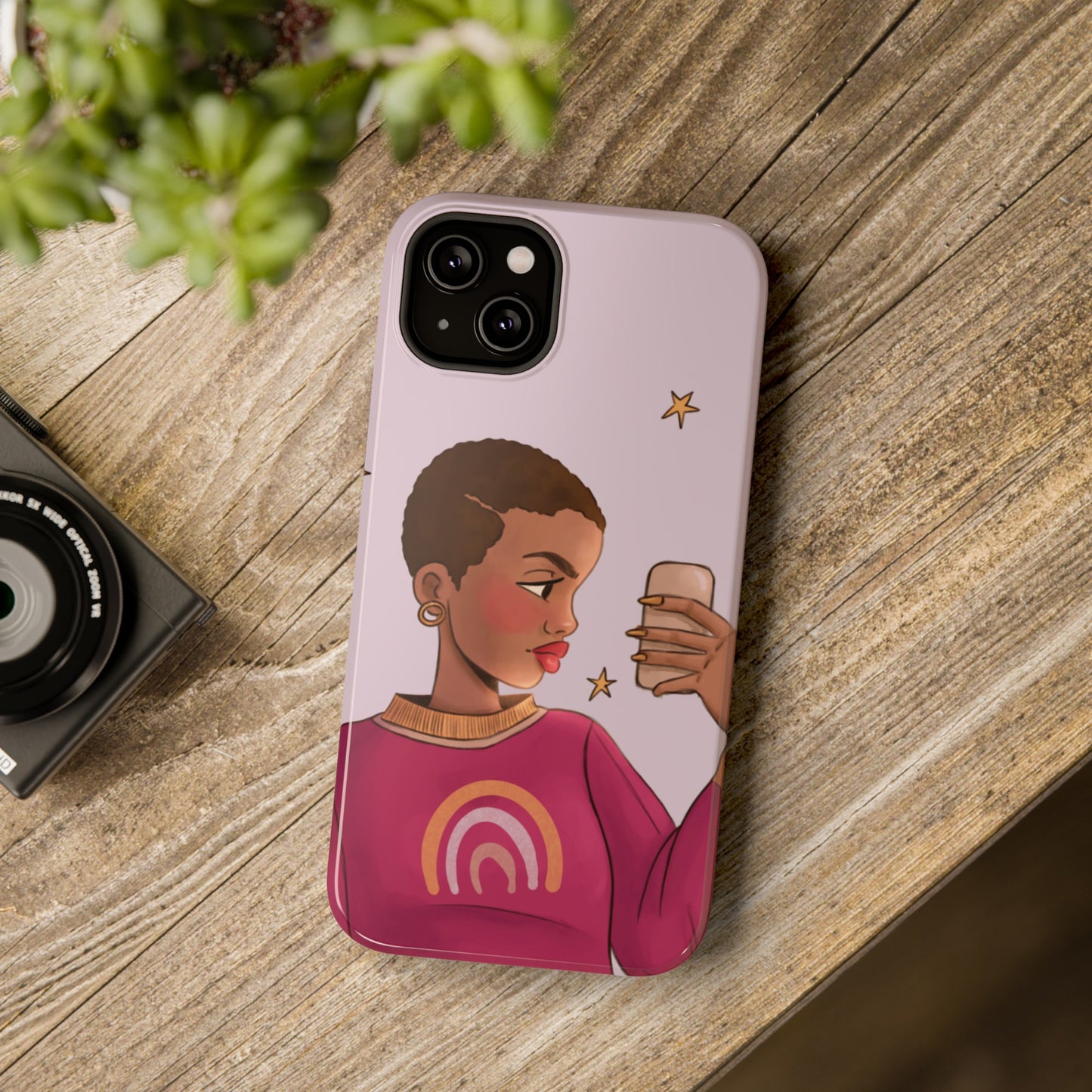 Black Girl Selfie Impact-Resistant Phone Cases - Pounded Yam Productions