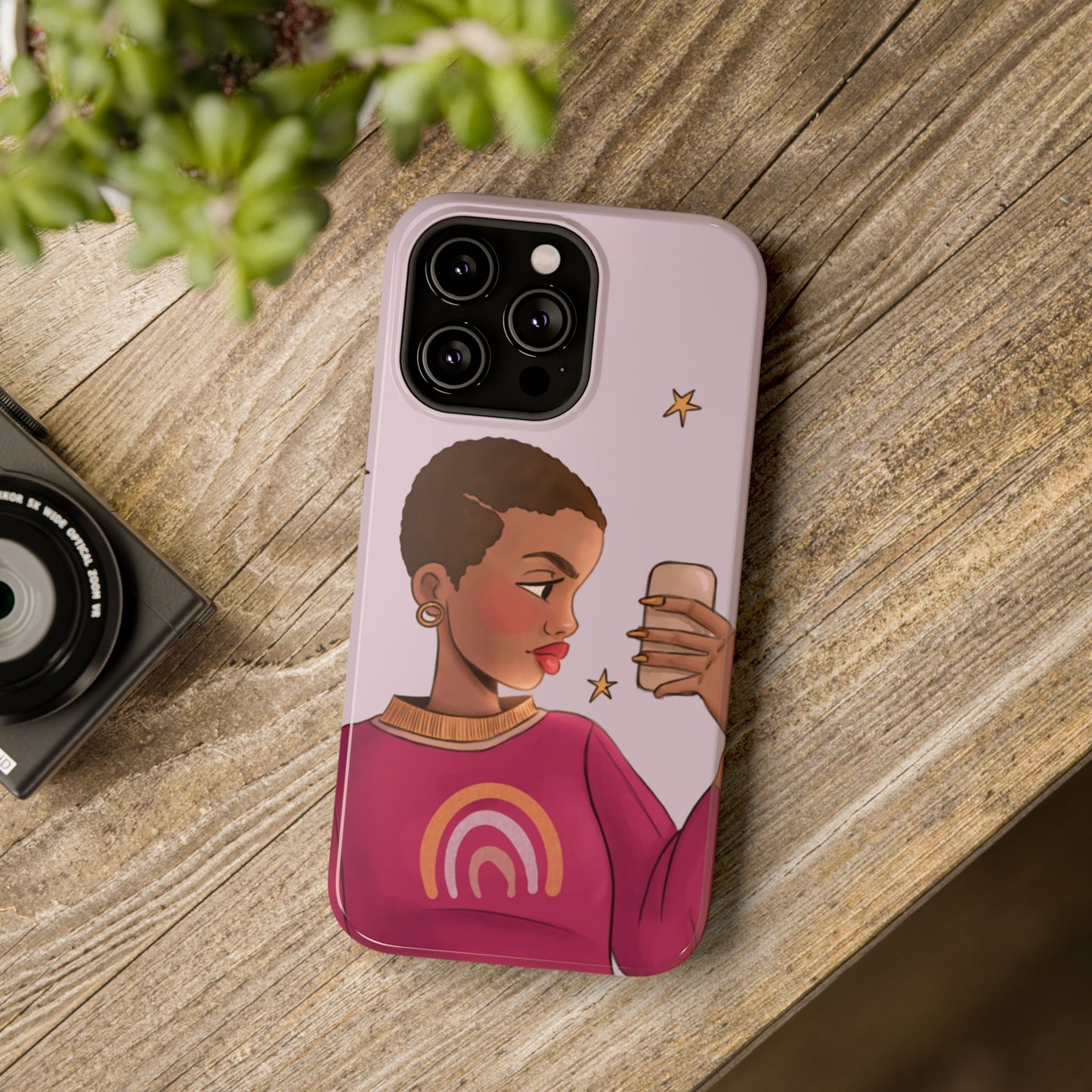 Black Girl Selfie Impact-Resistant Phone Cases - Pounded Yam Productions