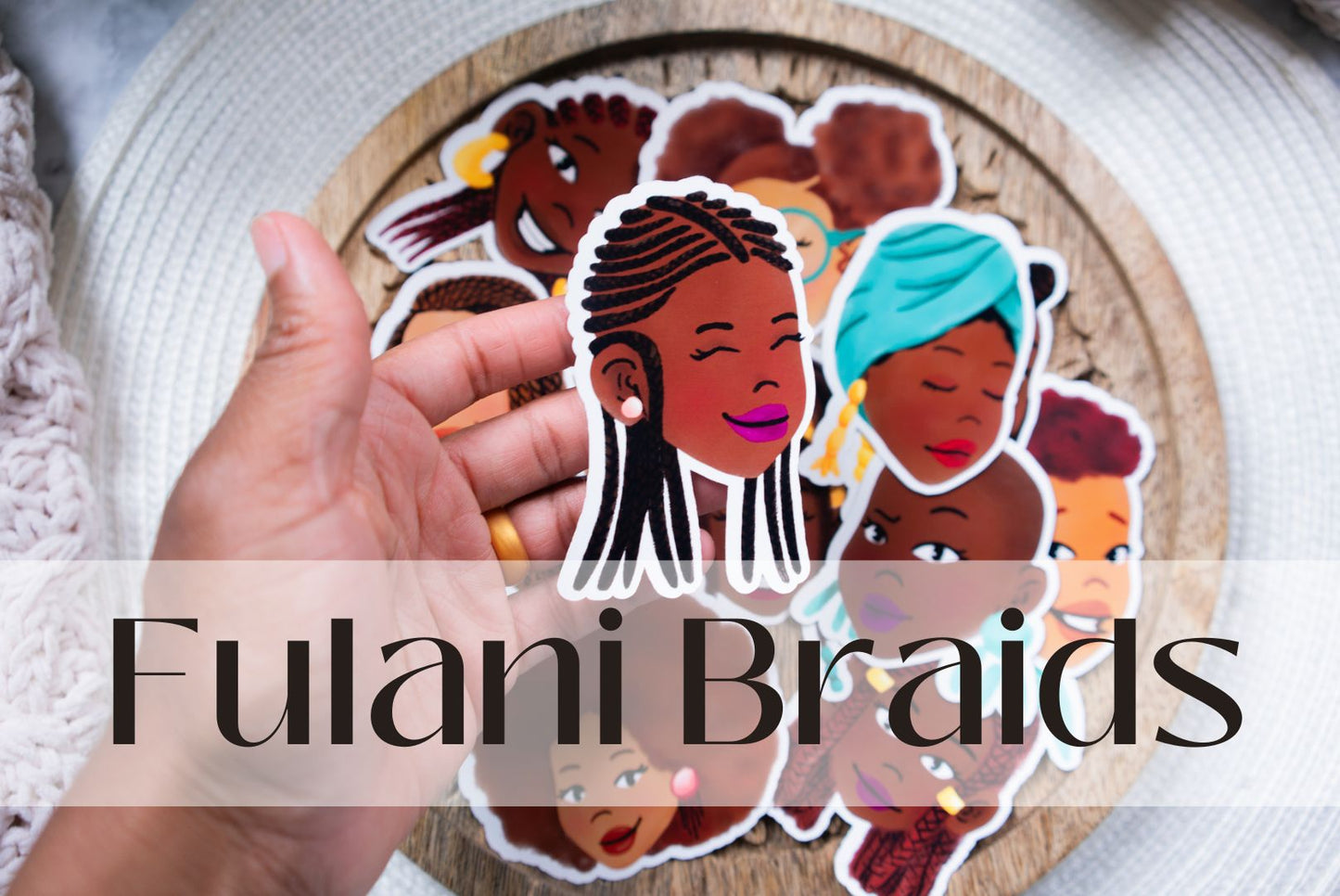 Black Girl Black Hair Die Cut Stickers - Pounded Yam Productions
