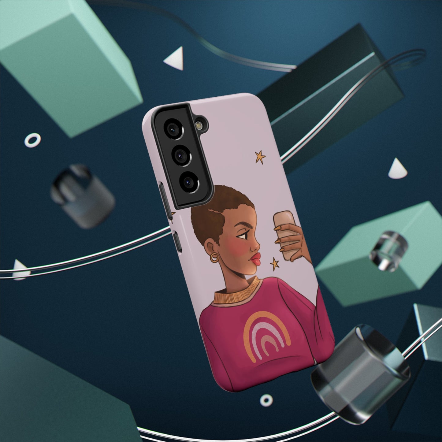 Black Girl Selfie Impact-Resistant Phone Cases - Pounded Yam Productions